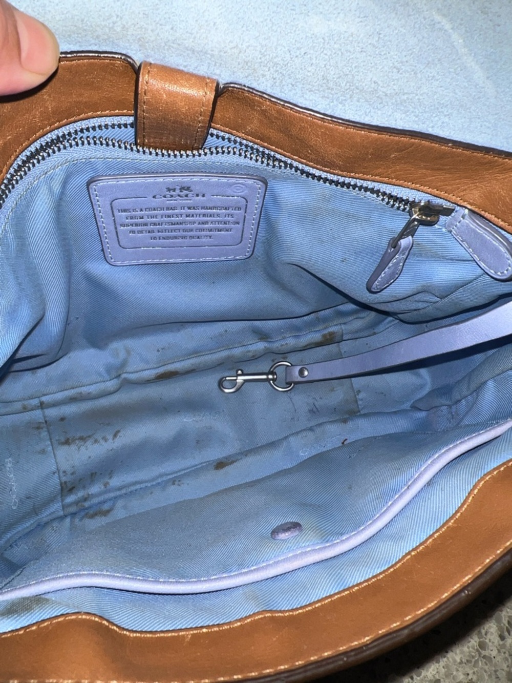 Coach Brown Leather Rivets Dakotah Crossbody Bag AS IS - Picture 9 of 14